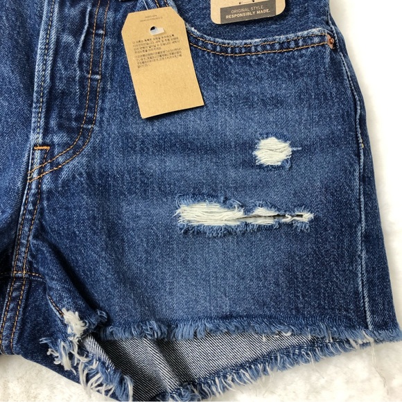 Levi’s  501  High Rise Cutoff denim short button fly Size 26 NWT - Picture 5 of 16